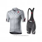 2021 Cycling Jersey Castelli Gray White Short Sleeve And Bib Short (5)
